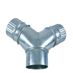 3 way Y Ducting Connector 100mm  Galvanised steel
