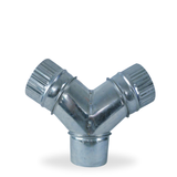 3 way Y Ducting Connector 100mm  Galvanised steel