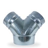 Reducing 3 way Y Ducting Connector 2 x 150mm 1 x 200mm connection  Galvanised steel