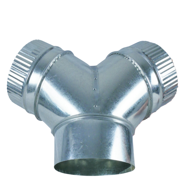 3 way Y Ducting Connector 150mm  Galvanised steel