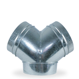 3 way Y Ducting Connector 250mm Galvanised steel