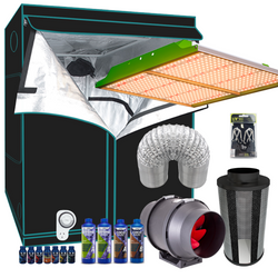 Grow Tent Starter 800 x 1800mm Kit - 200w LED Light Model Q - 100mm Fan & Carbon