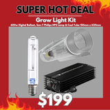Grow Light Kit 600w Digital Ballast, Son-T Philips HPS Lamp & Cool Tube 150mm x 620mm