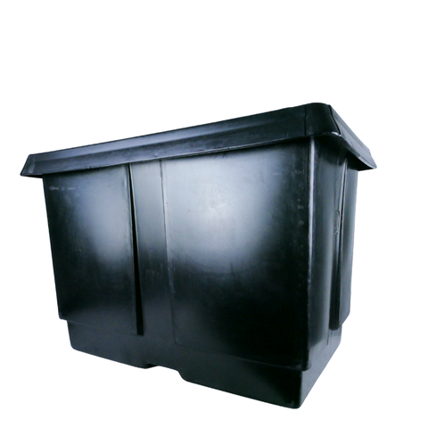 195 Litre Reservoir Bin with Lid 590H x 580W x 870L Black Heavy Duty