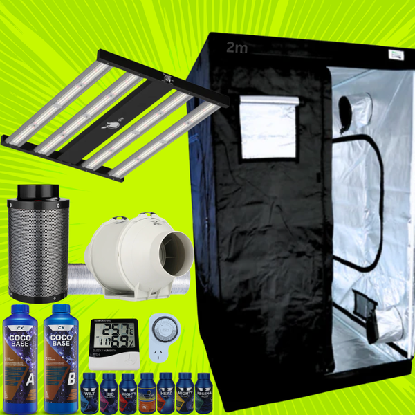 Grow Tent Kit 1 Metre 200w LED Grow Light Fan & Carbon Filter