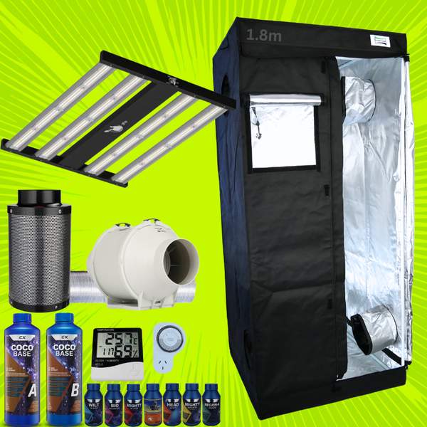 Grow Tent Kit 800 x 1800mm 200w LED Grow Light Fan & Carbon Filter