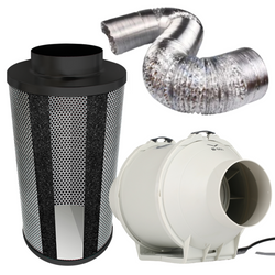 Carbon Filter Kit 100mm x 500mm - Mixed Flow Fan with Speed Controller & 10 Metre Ducting