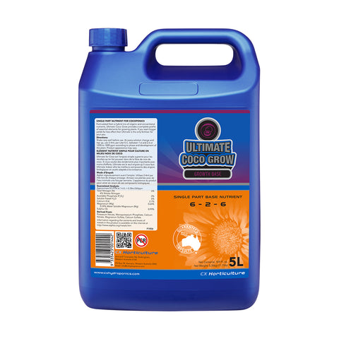 Ultimate Coco Grow Nutrient Single Part 5 Litre - CX Horticulture