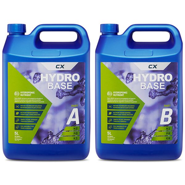Hydro Base Nutrient Soil & Hydro 2 x 5 Litre A&B - CX Horticulture
