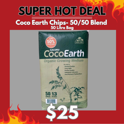 Coco Earth Chips 50/50 Blend 100% Organic Coir Substrate 50 Litre Bag - Galuku