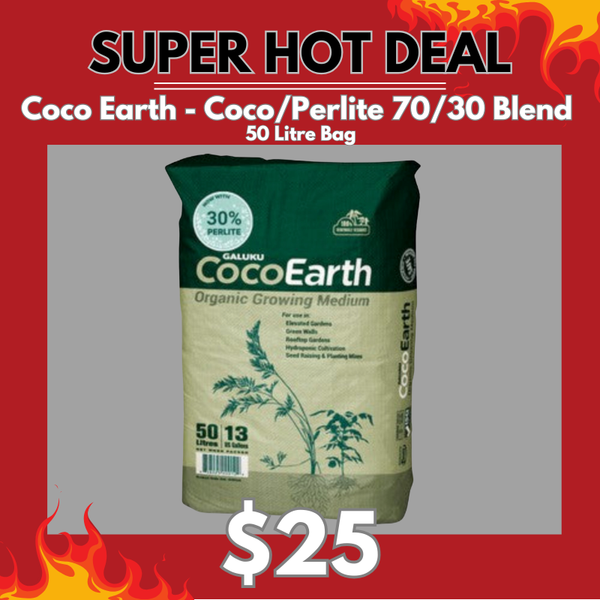Coco Earth - Coco/Perlite 70/30 Mix 100% Organic 50 Litre Bag - Galuku