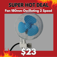 Fan 180mm Oscillating 2 Speed - Pole Grip clip