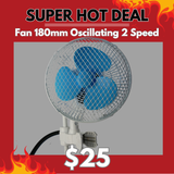Fan 180mm Oscillating 2 Speed - Pole Grip clip