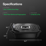 FlexFeed Self-Watering Fabric Pot Base, Auto-Irrigation Water Delivery System with Reservoir Meter