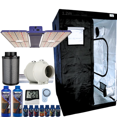 Grow Tent Kit 1.2 Metre Hellion Pro 450w LED Grow Light Fan & Carbon Filter