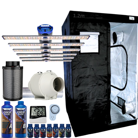 Grow Tent Kit 1.2 Metre Hellion Pro 500w LED Grow Light Fan & Carbon Filter
