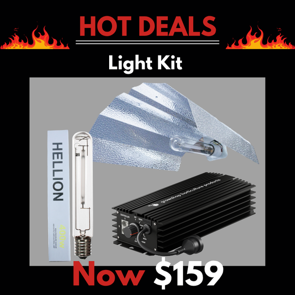 Grow Light Kit 600w Digital Ballast, Super Plant HPS Lamp & Reflector Wing - Hellion