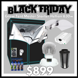 Grow Tent Master Starter Hellion 630w CMH - 1.2 Metre - 150mm Temp & Speed Fan & Carbon