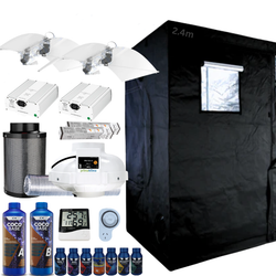 Grow Tent Kit 2.4 x 1.2 Metre Hellion 2 x 630w CMH Grow Lights Fan & Carbon Filter