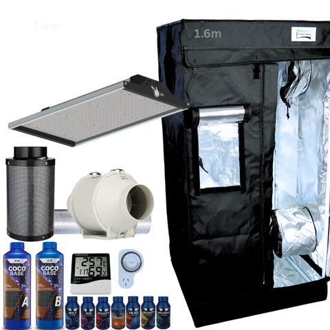 Grow Tent Kit 600 x 1600mm 100w LED Panel Grow Light 100mm Fan & Carbon