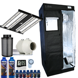 Grow Tent Kit 800 x 1800mm 200w LED Grow Light 100mm Fan & Carbon