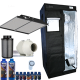 Grow Tent Kit 800 x 1800mm 200w LED Panel Grow Light 100mm Fan & Carbon