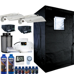 Grow Tent Kit 2.4 x 1.2 Metre 2 x 600w HPS Digital Enforcer Grow Lights Fan & Carbon Filter