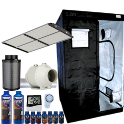 Grow Tent Kit 1.2 Metre 400w LED Panel Grow Light Fan & Carbon Filter