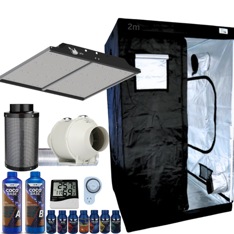 Grow Tent Kit 1 Metre 200w LED Panel Grow Light Fan & Carbon Filter