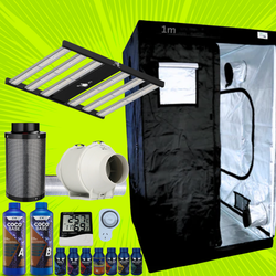 Grow Tent Kit 1 Metre 320w LED Grow Light Fan & Carbon Filter