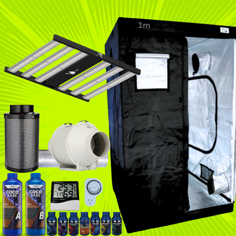 Grow Tent Kit 1 Metre 320w LED Grow Light Fan & Carbon Filter