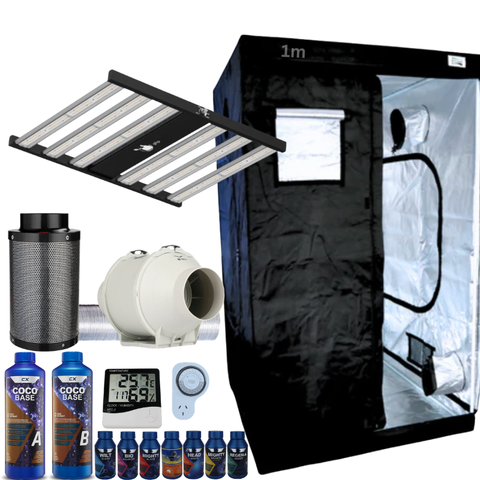 Grow Tent Kit 1 Metre 320w LED Grow Light Fan & Carbon Filter