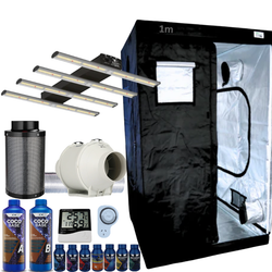 Grow Tent Kit 1 Metre 250w Model X LED Grow Light Fan & Carbon Filter