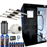 Grow Tent Kit 1 Metre 250w Model X LED Grow Light Fan & Carbon Filter