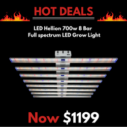 LED Hellion 700w 8 Bar - 3 Channel Controllable Spectrum Veg-Bloom-UV - Lm301H Grow Light