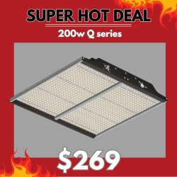 LED Grow Light 200w Q series Panel - Dimmable Full spectrum