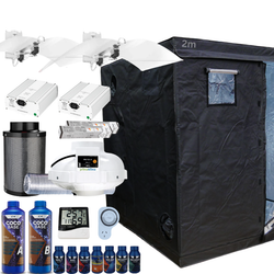 Grow Tent Kit 2 x 2 Metre Hellion 2 x 750w HPS Light Sets 150mm Fan & Carbon