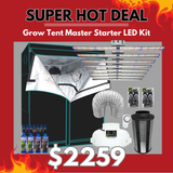 Grow Tent Master Starter LED Kit 1.4 Metre - 700w Hellion PRO LED Light - 150mm Temp & Speed Fan & Carbon