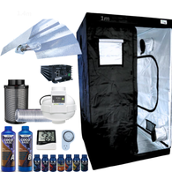 Grow Tent Kit 1 Metre 600w Digi Ballast Light Set 100mm Fan & Carbon
