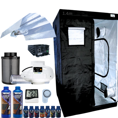 Grow Tent Kit 1.4 Metre 600w Digi Ballast Light Set 150mm Fan & Carbon