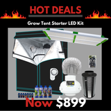 Grow Tent Starter LED Kit 1.2 Metre - 400w LED Light Model Q - 125mm Fan & Carbon