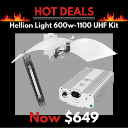 Hellion HPS DE 600w - 1100w UHF Large Defender Grow Light Kitset - Adjust-A-Wings