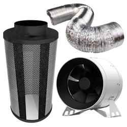 Kit Carbon Filter 315mm x 1000mm, 10 Metre Ducting & 315mm EC Mixed flow speed adjustable Fan