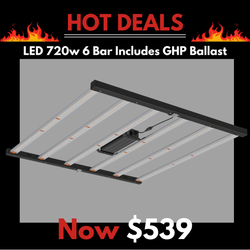 LED 720w 6 Bar includes GHP Ballast - Runs on GHP Digital HPS Dimmable ballast - Full spectrum LED Grow Light