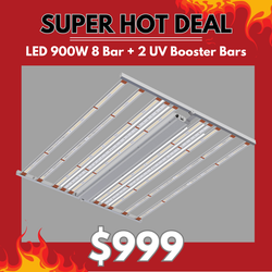 LED 900w 8 Bar + 2 bar UV Booster bars - Dimmable full spectrum LM301H grow light