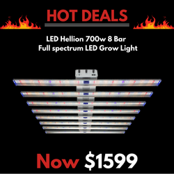 LED Hellion 700w 8 Bar - 3 Channel Controllable Spectrum Veg-Bloom-UV - Lm301H Grow Light