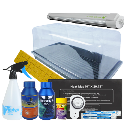 Propagation Grow Light Intro Starter Kit - LED 18w 6500k Light - Heat Mat - Propagation Chamber