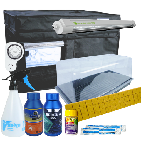 Grow Tent Seeds or Cuttings Propagation Starter Kit - LED 18w 6500k - Tent 750mm x 600mm x 500mm