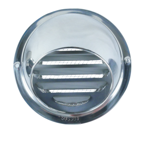 Wall Vent Hood Outlet 100mm Slats & Screen - Stainless Steel