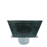 Wall Vent Outlet 200mm Screened - Galvanised steel